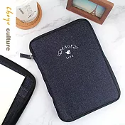 官方獨賣 珠友 A5/25K多功能書衣/書套-牛仔布拉鍊包