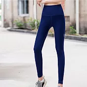 【KISSDIAMOND】高腰塑腹顯瘦強力緊身褲-028L藏青