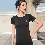 【KISSDIAMOND】超清涼貼身透膚運動上衣-064S黑色