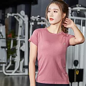 【KISSDIAMOND】高彈力清涼透氣美背運動休閒上衣-103S藕粉