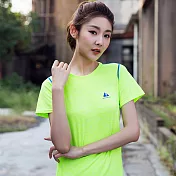 【KISSDIAMOND】輕薄透氣網眼速乾運動上衣-1527S螢光綠