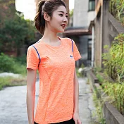 【KISSDIAMOND】輕薄透氣網眼速乾運動上衣-1527S橘色