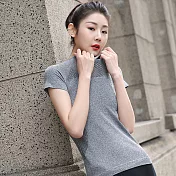 【KISSDIAMOND】超清涼簍空運動休閒上衣-059S灰色