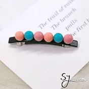 【SJ】日韓簡約蜜豆造型彈簧夾/髮夾(三色)-粉橘藍
