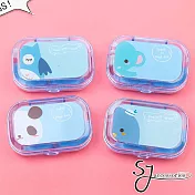 【SJ】童趣帶鏡盒裝黑色一字夾/髮夾(兩色)-藍色隨機出貨