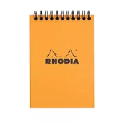 【Rhodia】Classic A6 上掀線圈筆記本 方格內頁 橘色