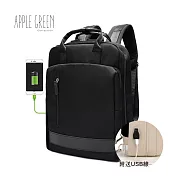 Apple Green 職潮流14＂電腦後背包normcore(黑)