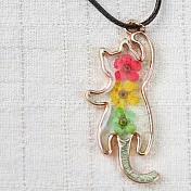 Alice遇見愛麗絲‧花與貓‧壓花貓咪項鍊壓花貓咪項鍊B