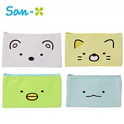 【日本正版授權】角落生物 帆布 扁筆袋 鉛筆盒/收納包/化妝包 角落小夥伴 -北極熊款