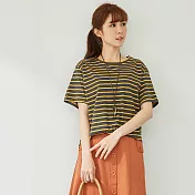 【慢。生活】色織條紋柔棉短T 1007　FREE黃條