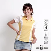 【遊遍天下】女款顯瘦抗UV吸濕排汗機能POLO衫M鵝黃