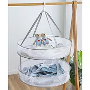 【EZlife】多功能蜂窩網折疊晾曬籃(雙層)