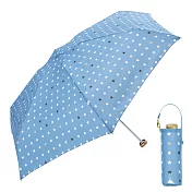 【because】日本晴雨兩用抗UV迷你折傘(含傘套) ‧藍星星