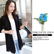 【MsMore】撒丁岛浪漫之旅涼夏顯瘦涼爽輕盈長外罩#j103796F黑