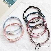 【SJ】簡約兩用多層環繞珍珠造型髮束/手環-6色6入