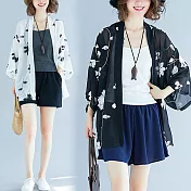 【MsMore】京都櫻花夏頌薄紗防曬輕盈外罩#j103903F黑