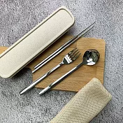 【優多生活】304不鏽鋼鏡面餐具組（米白、紅、藍）隨機出貨