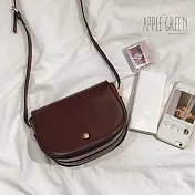 Apple Green 經典復古馬鞍包(深棕)
