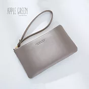 Apple Green 簡約皮革小手包(灰)
