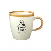 【KAKUNI】飴釉杯緣貓咪馬克杯270ml ‧  黑白貓