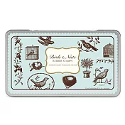 美國 Cavallini & Co. RUBBER STAMPS 印章組鳥與巢 (大盒)