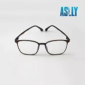 【ASLLY】可可棕輕量方框TR90濾藍光眼鏡