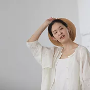 旅途原品_風輕輕吹_原創設計棉麻長款防曬衫 M/L/XL　XL米白色