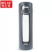 【香港RELEA物生物】超值兩入組> 550ml拾彩抗摔防震密封耐熱玻璃杯_優雅灰