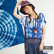 【潘克拉】藍染紋涼感短袖T恤 TM1040 FREE藍色