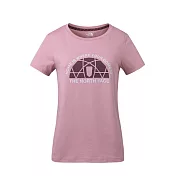 【The North Face】女 FLASHDRY短袖印花T恤S粉
