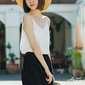 【AnZa】雙層雪紡純色吊带背心(5色)FREE白