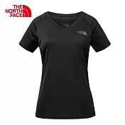 【The North Face】女 吸濕排汗運動短袖T恤S黑