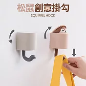 創意可愛松鼠衣帽掛勾 鑰匙/置物掛架 (1入)咖啡色