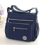 【KISSDIAMOND】防潑水多隔層大容量郵差包-921(手提/肩背/斜背/大容量/6色可選)深藍色