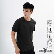 【遊遍天下】MIT中性款抗UV涼爽吸濕排汗圓領機能衫L黑色