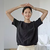 旅途原品_紙飛機_原創設計亞麻輕運動T恤 M/L　L黑色