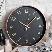 TROMSO紐約時代玫瑰金靜音時鐘-金采紐約黑