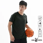 【遊遍天下】MIT男款透氣吸排抗UV速乾運動圓領衫(GS20007)L黑色