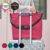 m square 字母拉鏈折疊購物袋 M紫紅