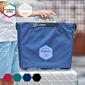 m square 字母拉鏈折疊購物袋 L寶藍