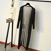 【初色】渡假風中長款防曬開衫外套-共4色-93375(F可選)F黑色