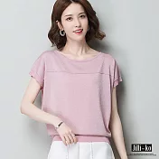 【Jilli~ko】夏季薄款亮絲針織衫 J6847　FREE粉紅色