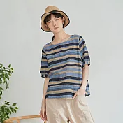 【慢。生活】水彩條紋薄款上衣 5811　FREE淺藍