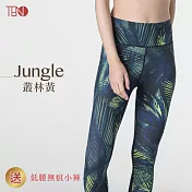 TENO花花褲。輕量化運動休閒褲【買就送小褲】M叢林黃