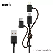 Moshi  三合一萬用充電線 渡鴉黑