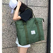 大容量防撥水拉桿旅行袋綠色