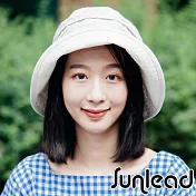 Sunlead 日系防曬抗UV寬緣護頸可折邊遮陽帽(自然棉麻色)