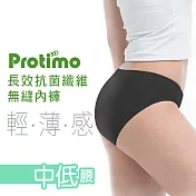 瑪榭 (台灣製) 薄感無縫抗菌三角褲-中低腰M黑