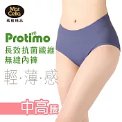 瑪榭 (台灣製)薄感無縫抗菌三角褲-中高腰M灰藍