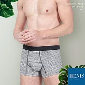 【HENIS】時尚花紗棉織 立體貼身四角內褲M淺灰